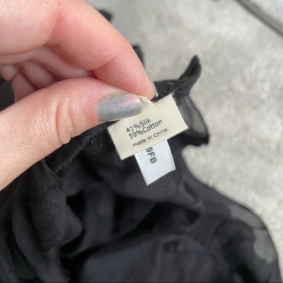 L’Agence Silk Blend Burnout Long Sleeve Blouse - Picture 7 of 10